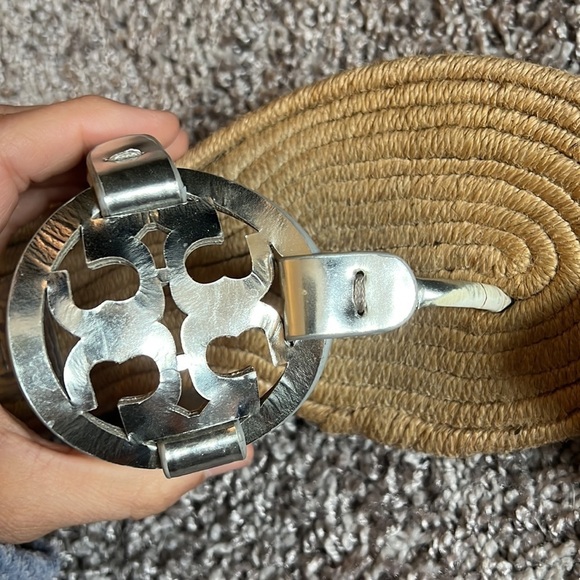 Tory Birch silver espadrille Miller sandals - Picture 14 of 16